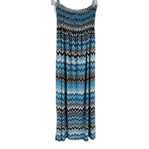 Espresso Women's BOHO Bandeau Strapless Southwestern Print Mid Dress, One Size